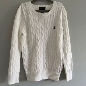 Polo by Ralph Lauren White Cable Knit Sweater Kids Size 7